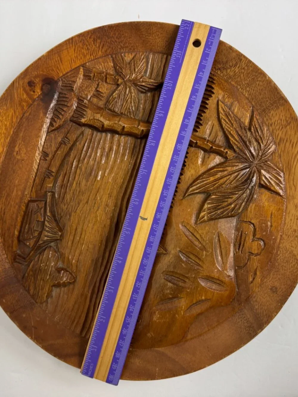 Vintage  Wood Carved Hawaii Palm Beach Plaque Tiki Bar 12
